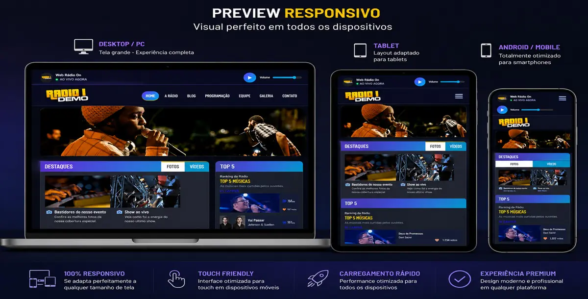 Rádio Online Profissional com Painel Administrativo Gratis