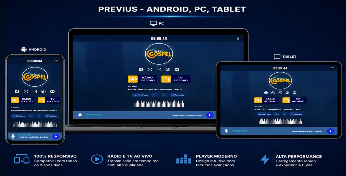 Player Responsivo para Android, Tablet e PC 2026